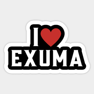 I Heart Love Exuma Bahamas islands Sticker